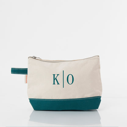 Personalized Makeup Bag for Beauty on the Go, Teal personalized front