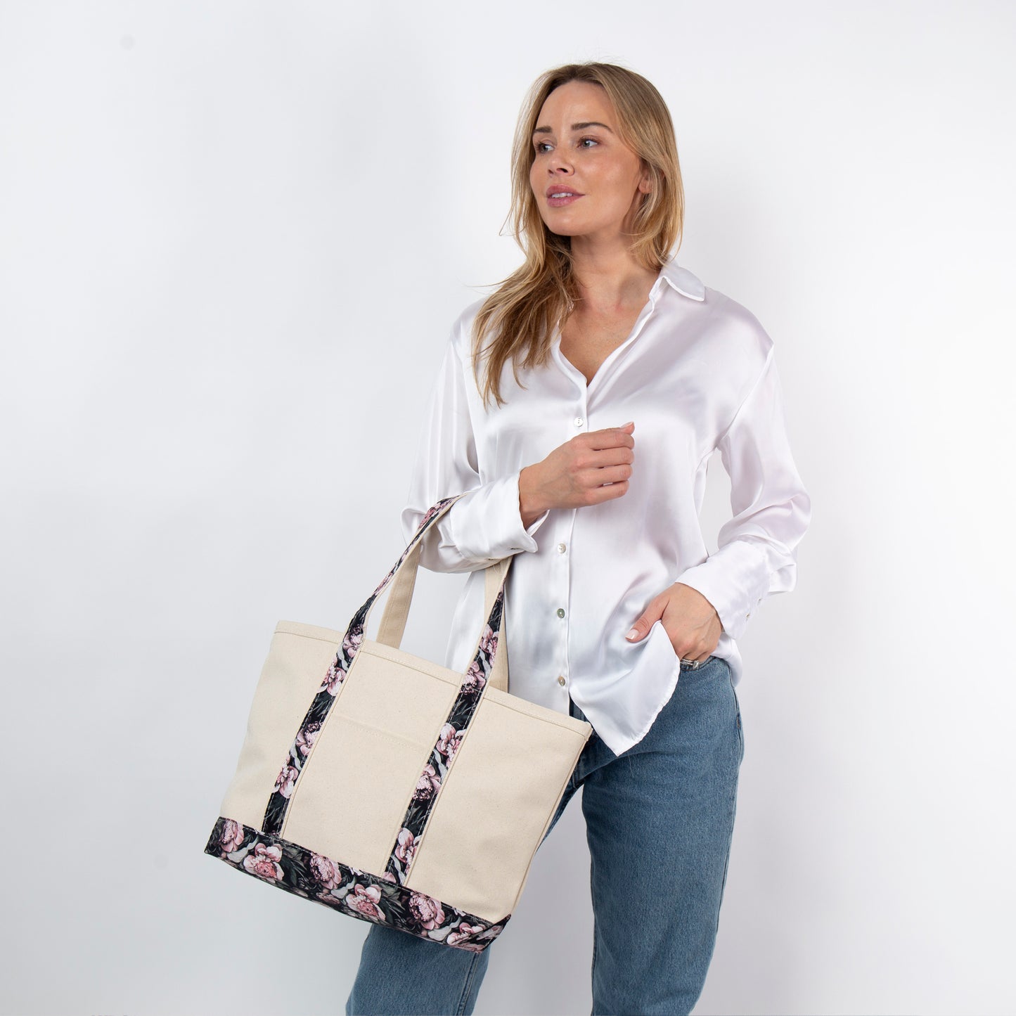 Personalized Vintage Rose Classic Tote for Everyday Carry, Vintage Rose alternate view 4