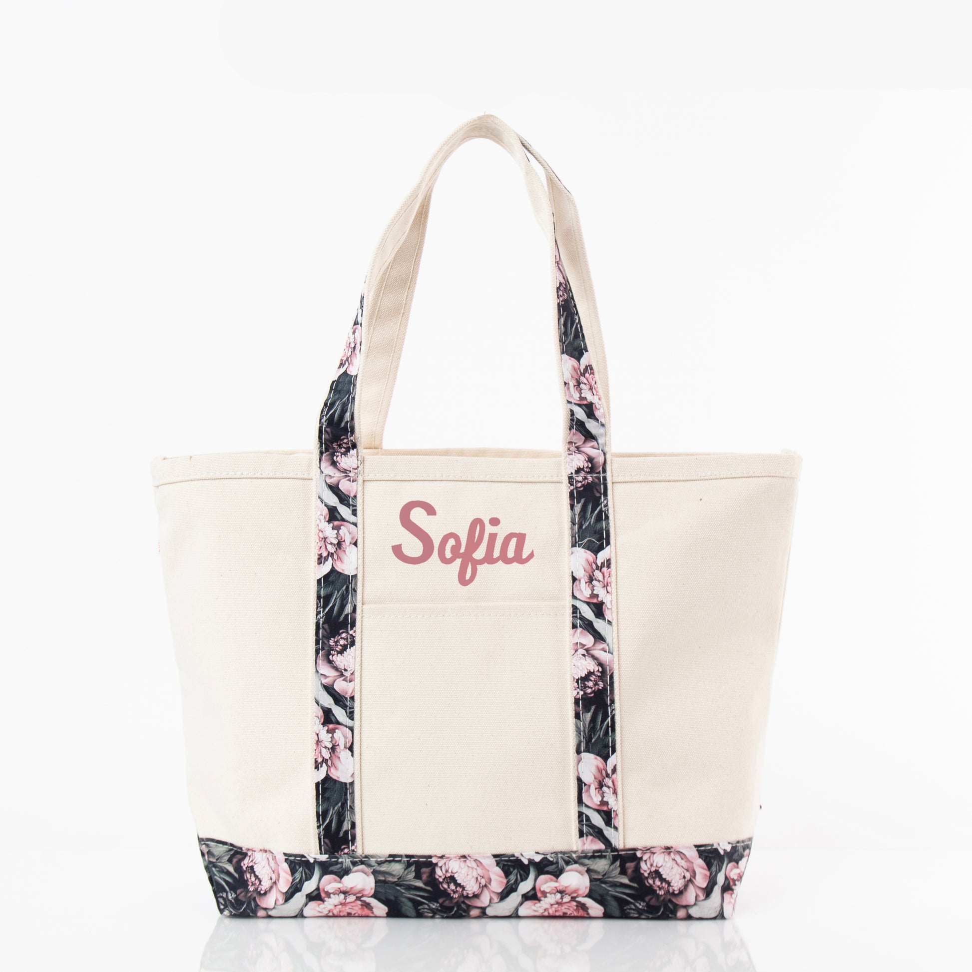 Personalized Vintage Rose Classic Tote for Everyday Carry, Vintage Rose personalized front