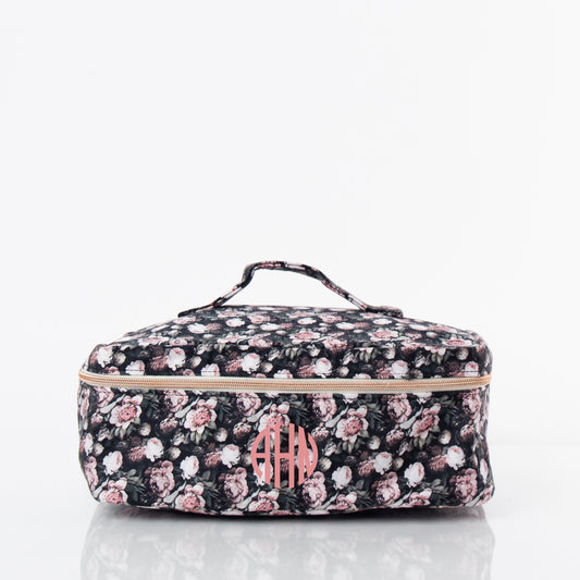 Personalized Vintage Rose Train Case for Pretty Keepsakes, Vintage Rose personalized front