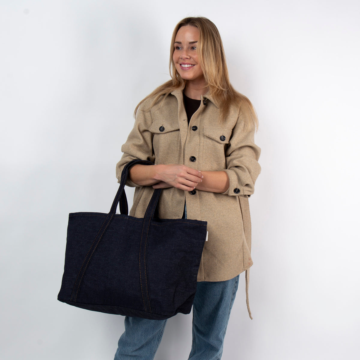 Personalized Heritage Denim Tote for Everyday Carry, Dark Denim alternate view 5