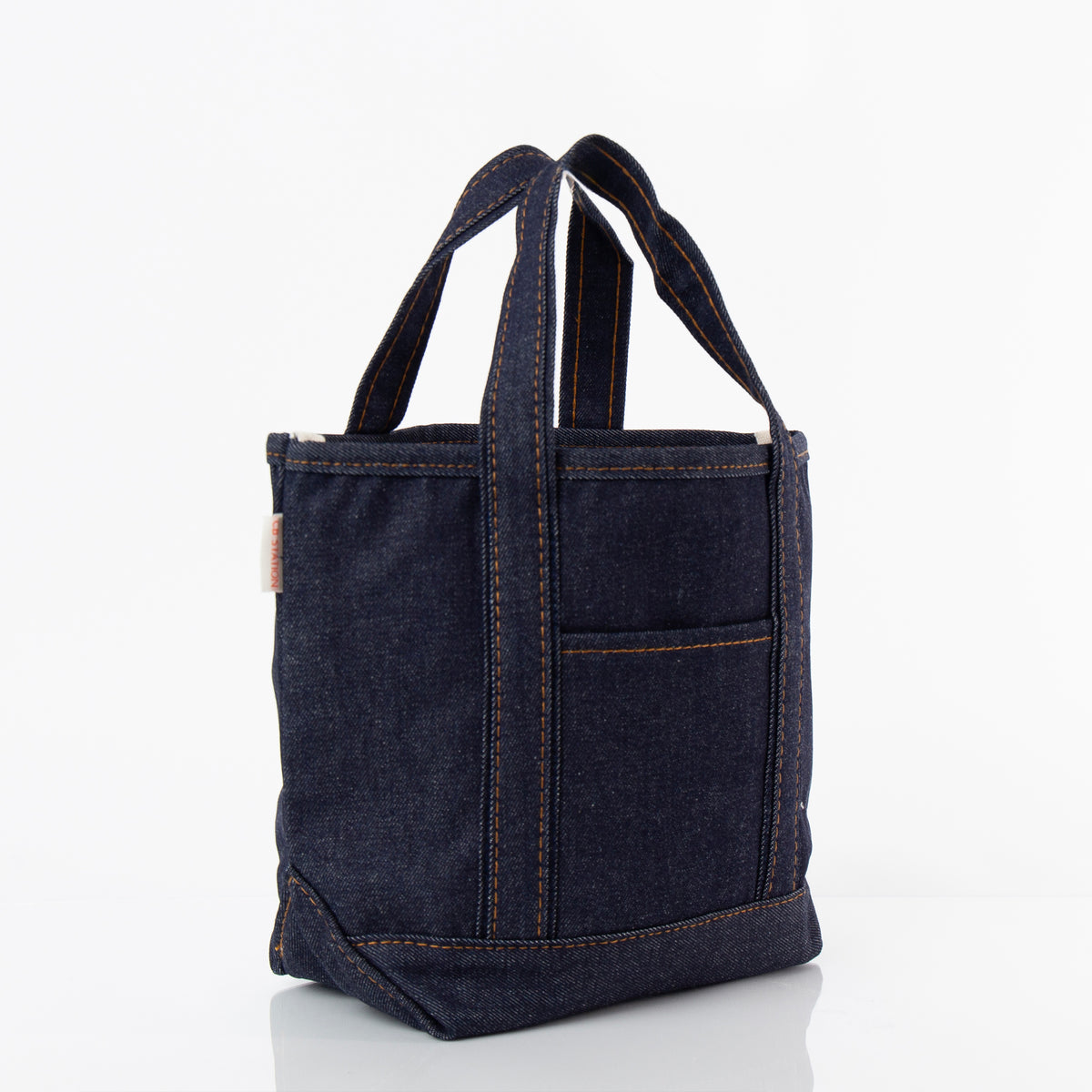 Personalized Heritage Denim Open Top Tote for Everyday Carry, Dark Denim alternate view 2