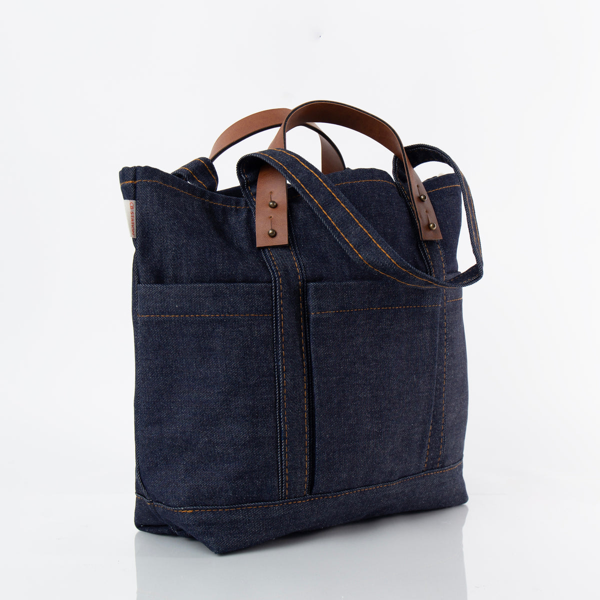 Personalized Heritage Denim Crafted Tote for Everyday Carry, Dark Denim alternate view 3