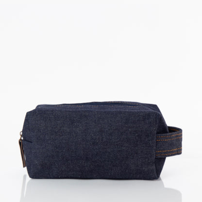 Personalized Heritage Denim Dopp Kit for Grooming Gear, Dark Denim alternate view 1