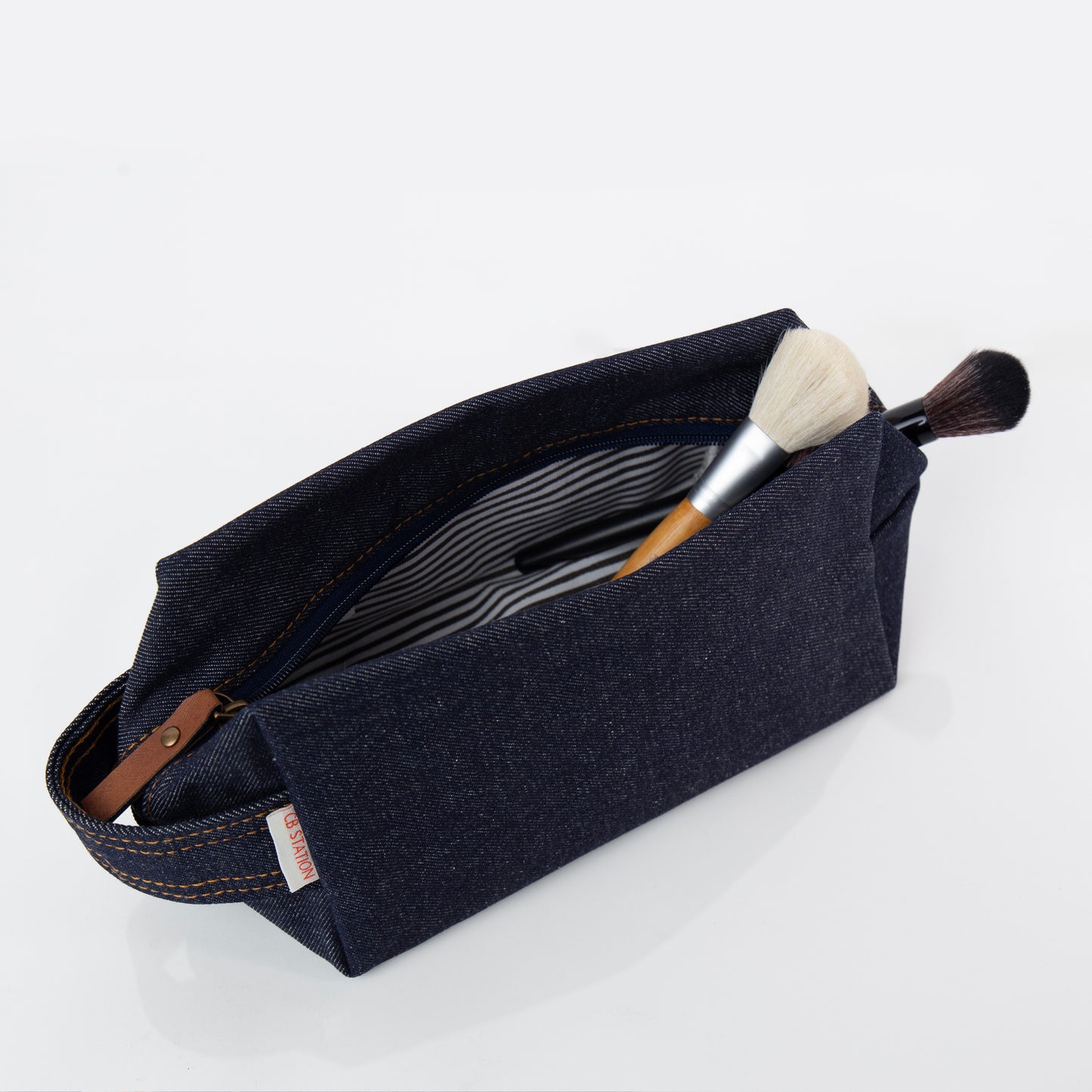 Personalized Heritage Denim Dopp Kit for Grooming Gear, Dark Denim alternate view 2