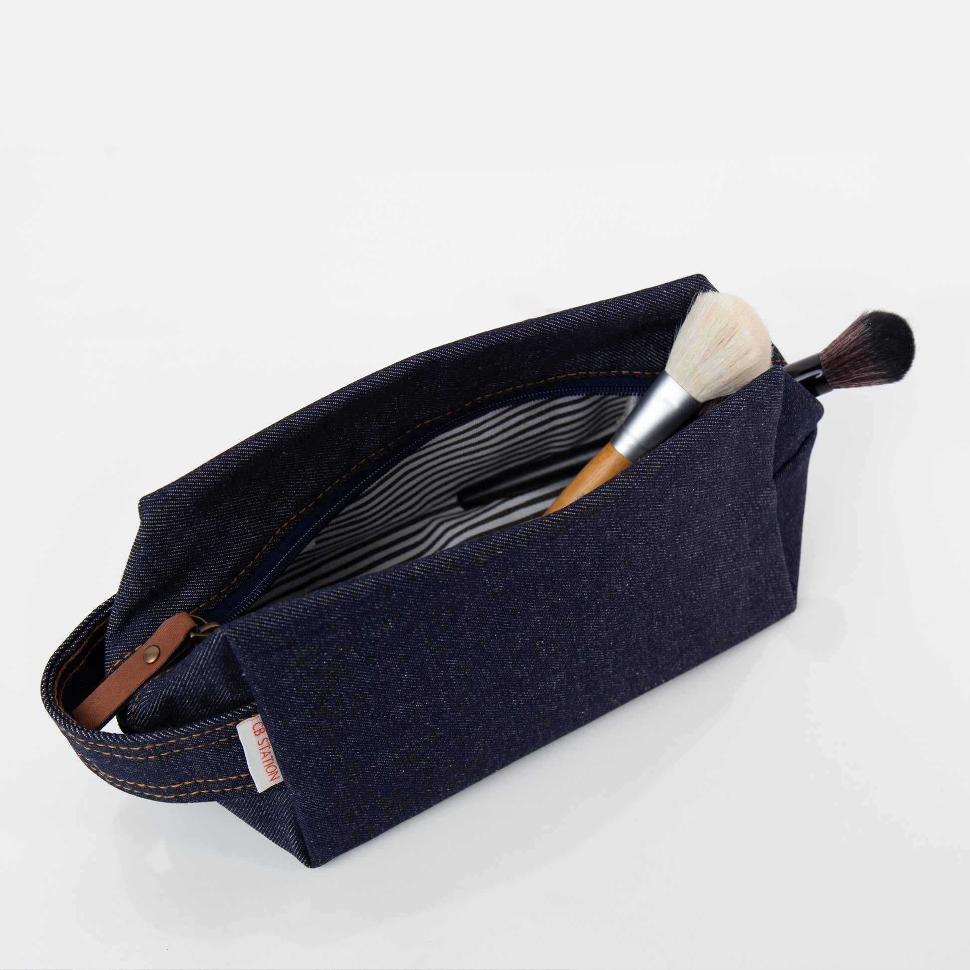 Personalized Heritage Denim Dopp Kit for Grooming Gear, Dark Denim alternate view 2