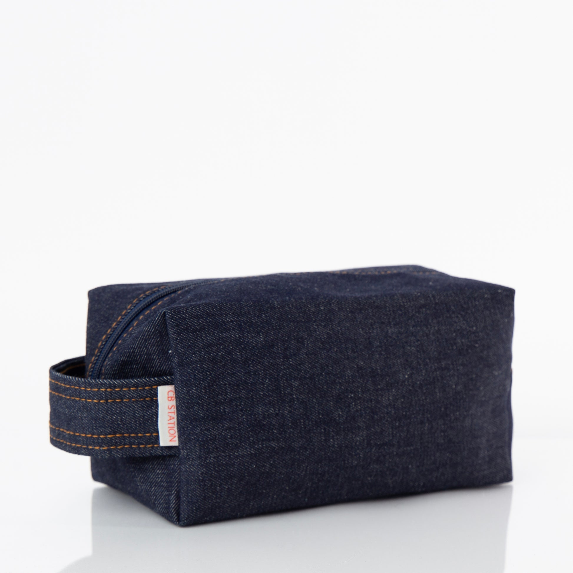 Personalized Heritage Denim Dopp Kit for Grooming Gear, Dark Denim alternate view 3