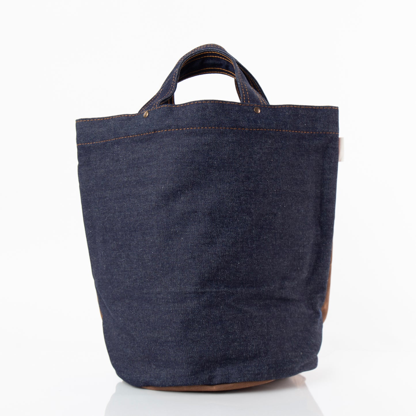Personalized Heritage Waxed Bucket Tote for Everyday Carry, Khaki & Dark Denim alternate view 1
