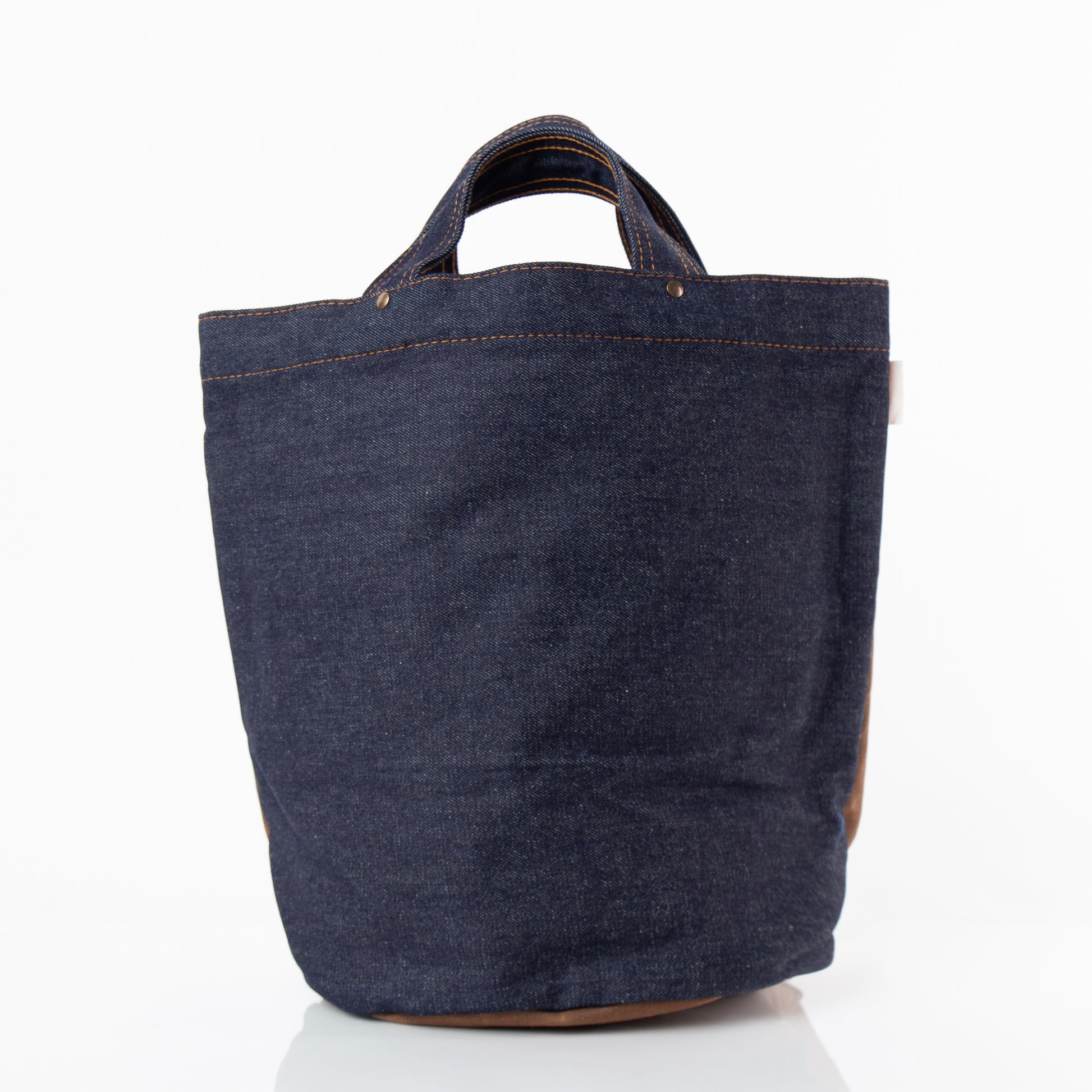 Personalized Heritage Waxed Bucket Tote for Everyday Carry, Khaki & Dark Denim alternate view 1