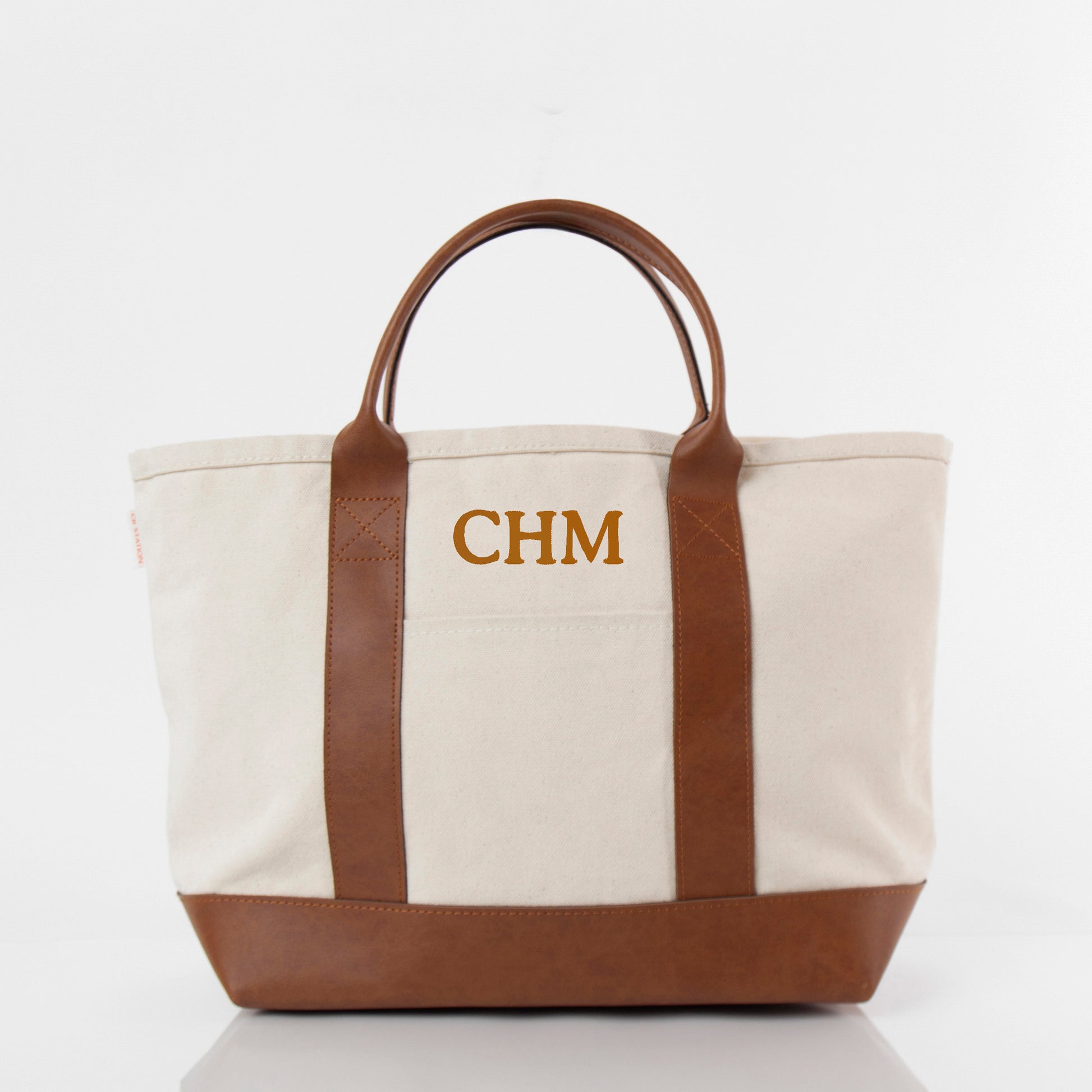 Personalized The Kind Leather Tote for Everyday Carry, Natural personalized front