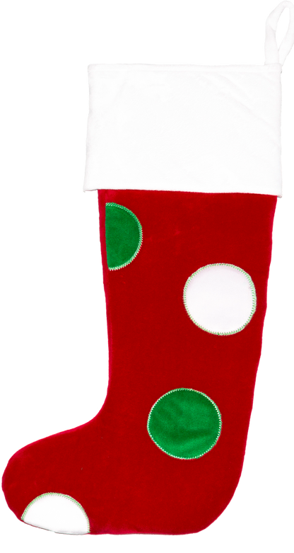 Oversized plush Christmas stocking in spot