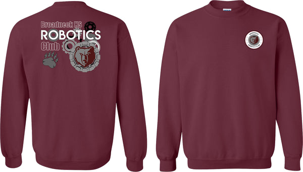 Broadneck HS Robotics Club Maroon Crewneck Sweatshirt