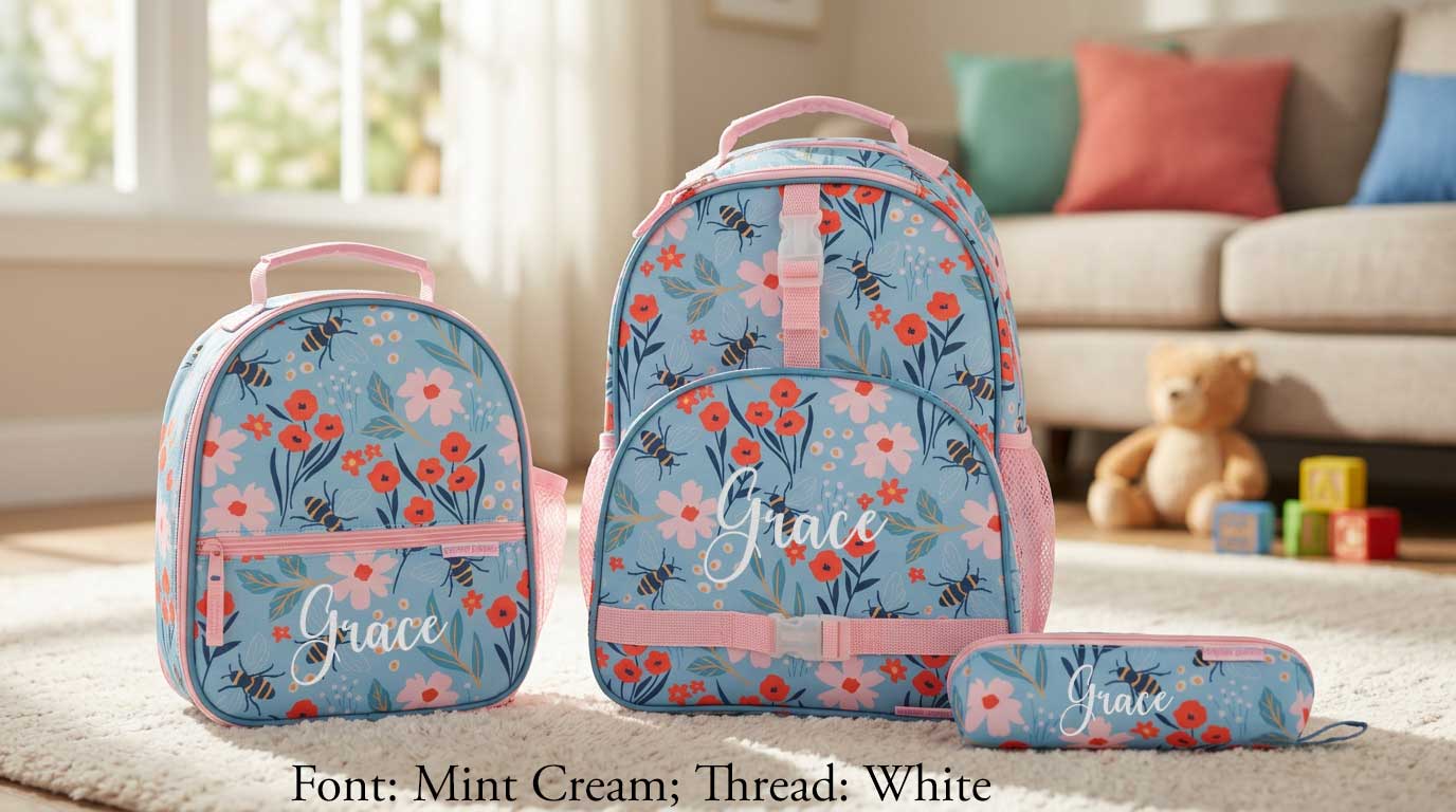 Personalized Stephen Joseph Bee Backpack, Lunchbox & Pencil Pouch Set