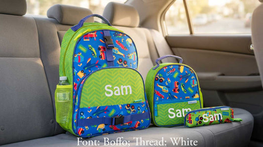 Personalized Stephen Joseph Transportation Backpack, Lunchbox & Pencil Pouch Set