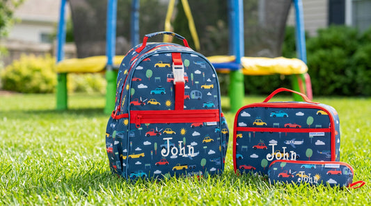 Personalized Stephen Joseph Cars & Trucks Backpack, Lunchbox & Pencil Pouch Set