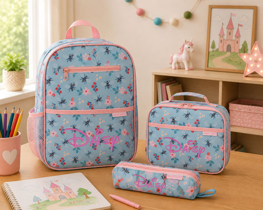 Personalized Stephen Joseph Bee Backpack, Lunchbox & Pencil Pouch Set