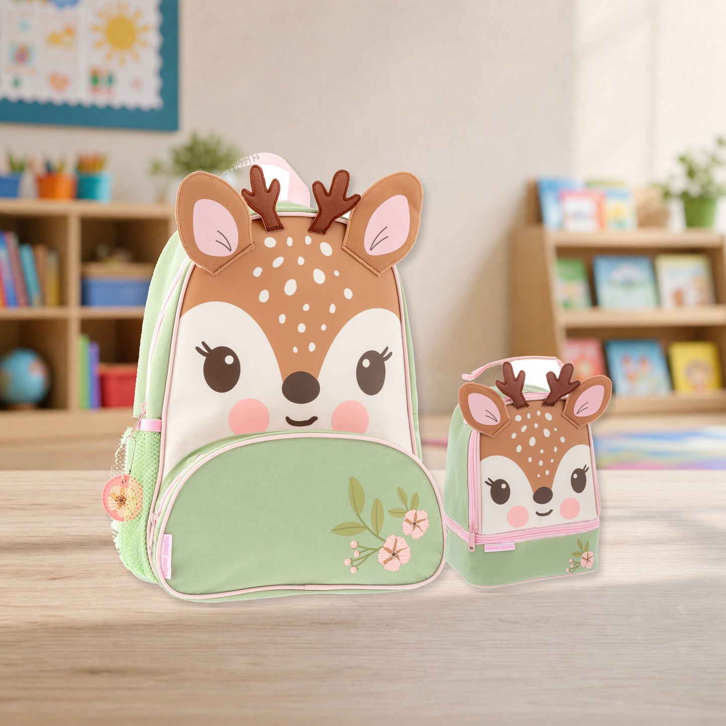 Stephen Joseph Character Lunch Pal Lunch Box, Deer matching SJ102006 backpack and lunchbox kit lifestyle image