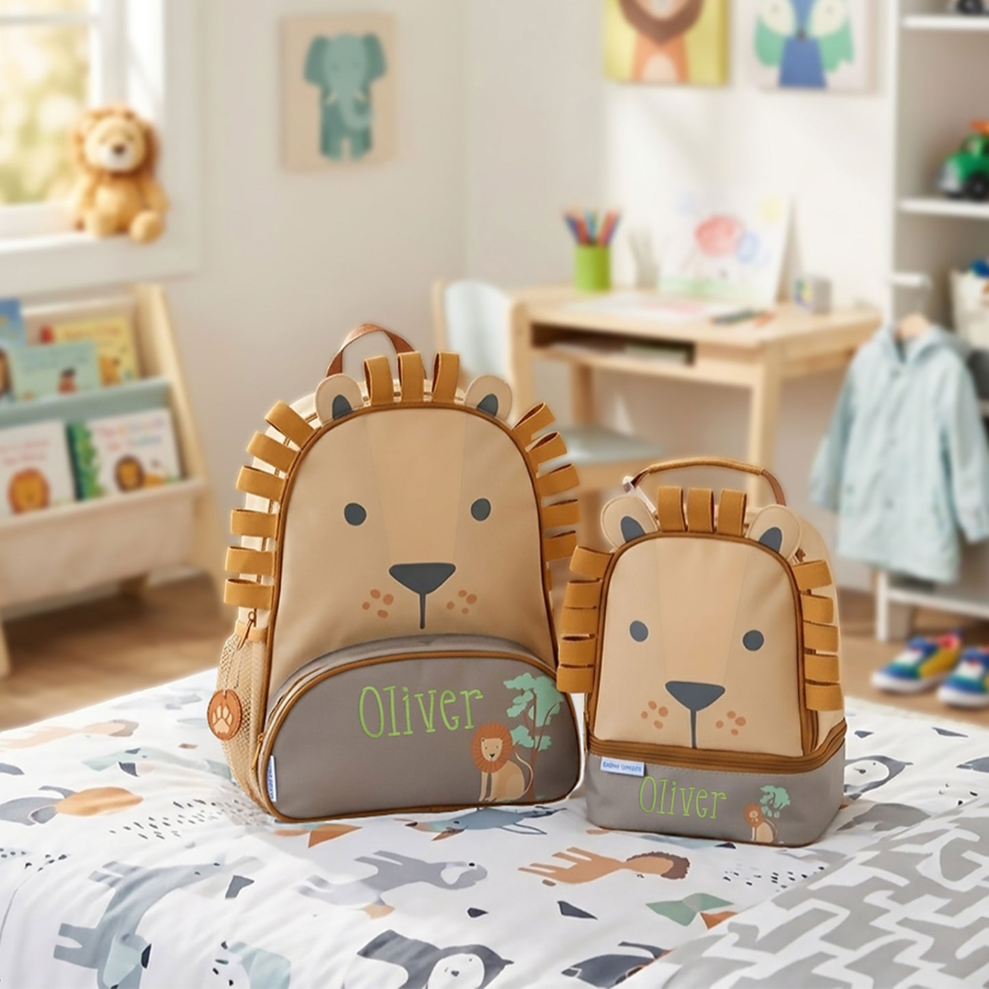 Personalized Lion Backpack Set, Stephen Joseph | NautiTown