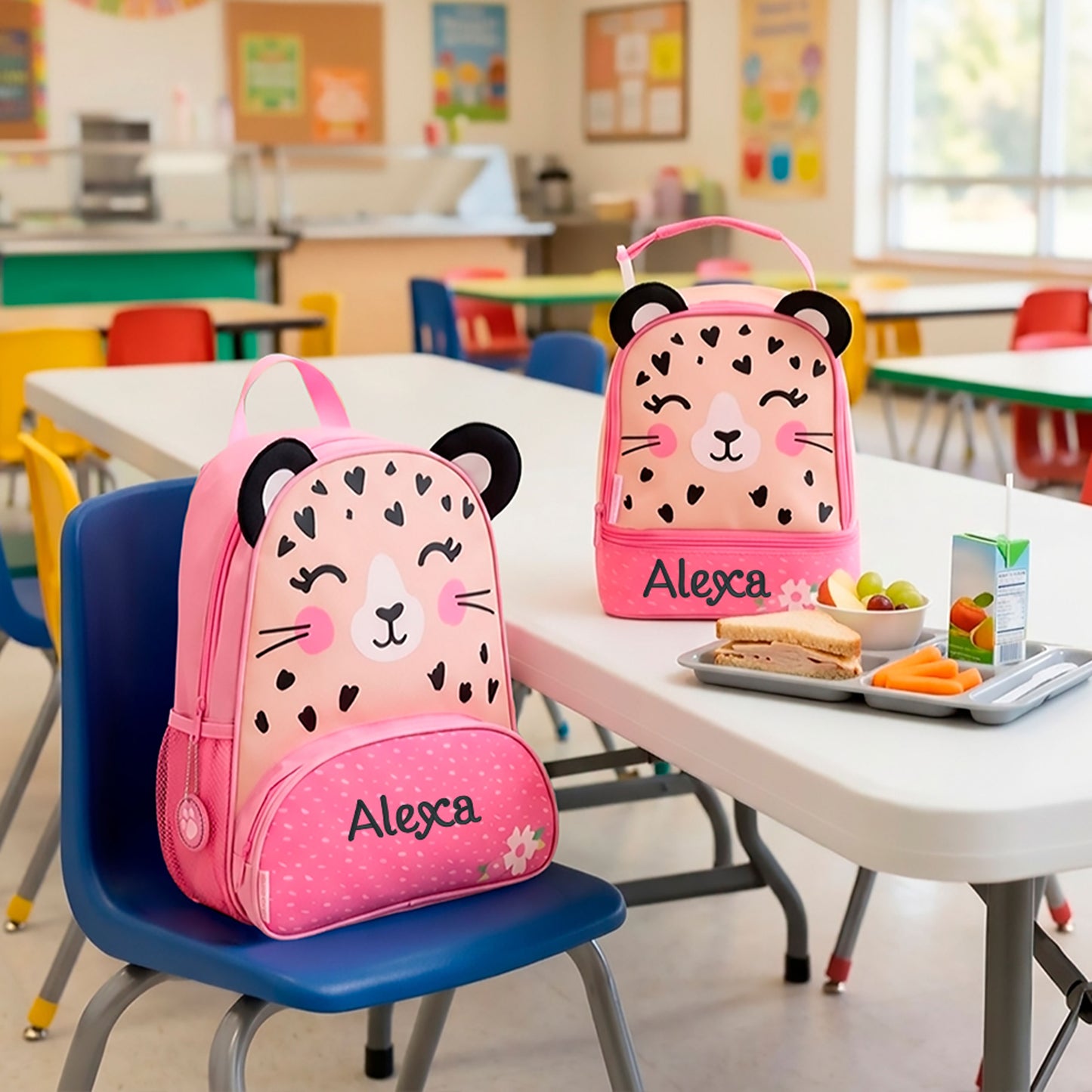 Personalized Stephen Joseph Leopard Backpack & Lunchbox Set