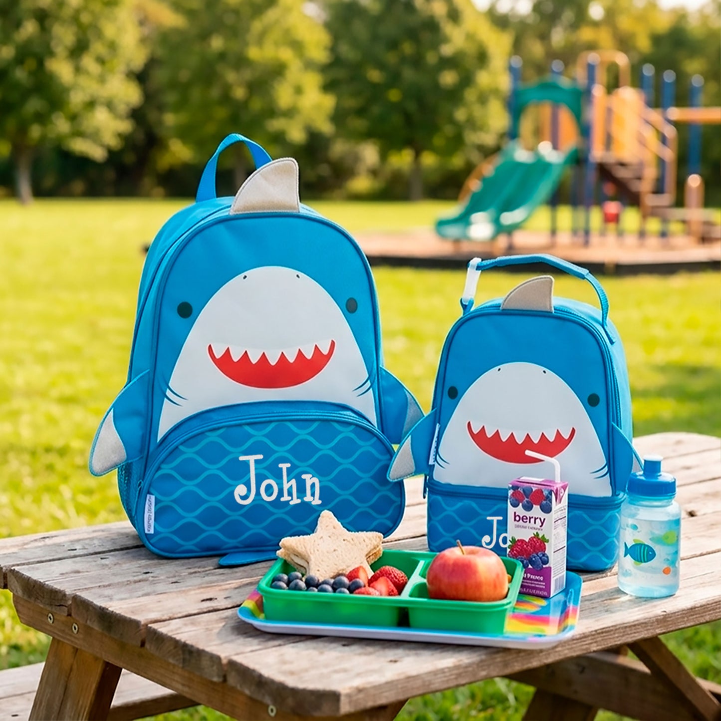 Personalized Shark 2 Backpack Set, Stephen Joseph | NautiTown