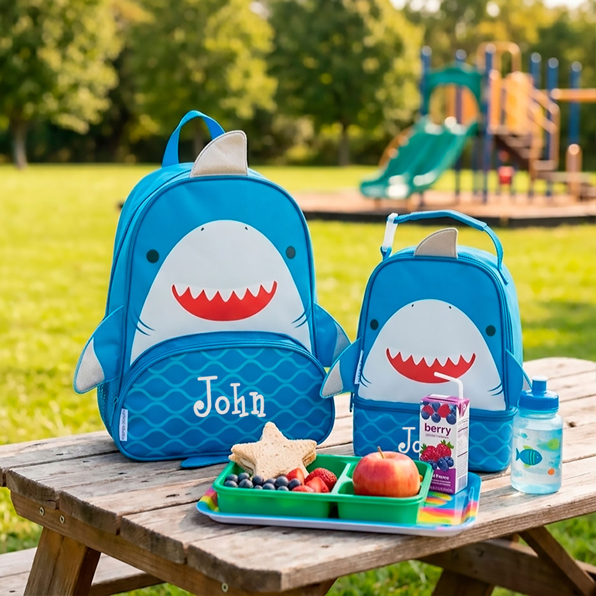 Personalized Shark 2 Backpack Set, Stephen Joseph | NautiTown