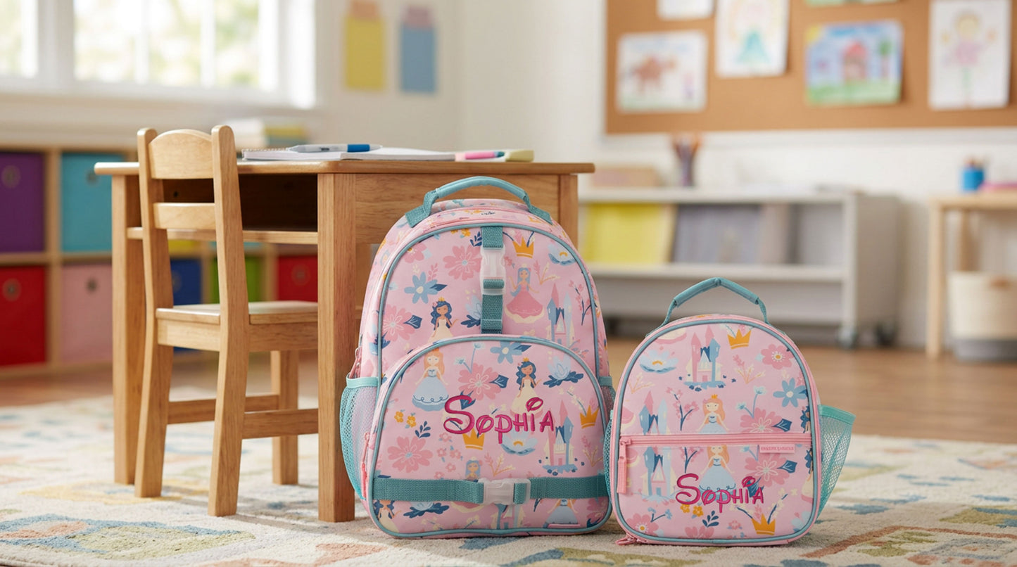 Personalized Stephen Joseph Princess Backpack & Lunchbox Set