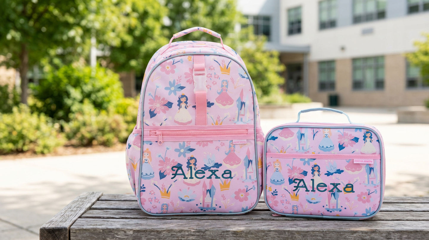 Personalized Stephen Joseph Princess Backpack & Lunchbox Set