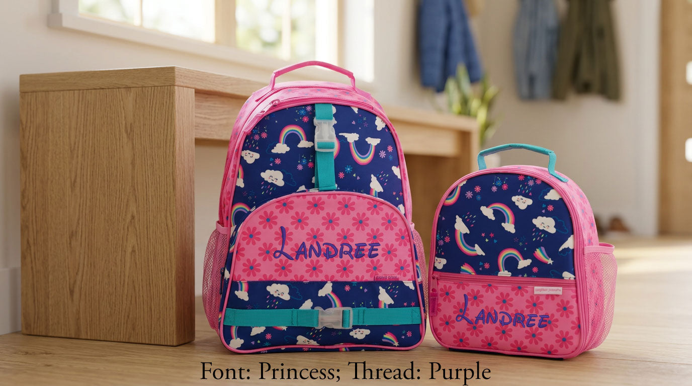 Personalized Stephen Joseph Rainbow Backpack & Lunchbox Set