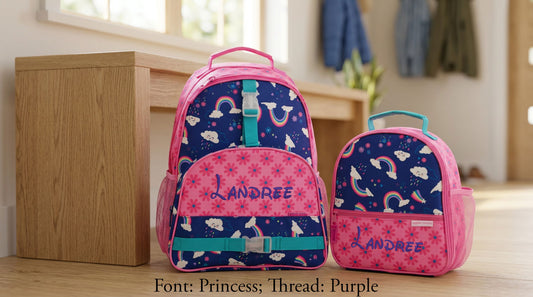 Personalized Stephen Joseph Rainbow Backpack & Lunchbox Set