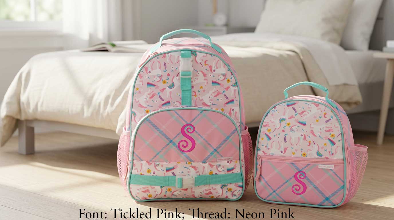 Personalized Stephen Joseph Pink Unicorn Backpack & Lunchbox Set
