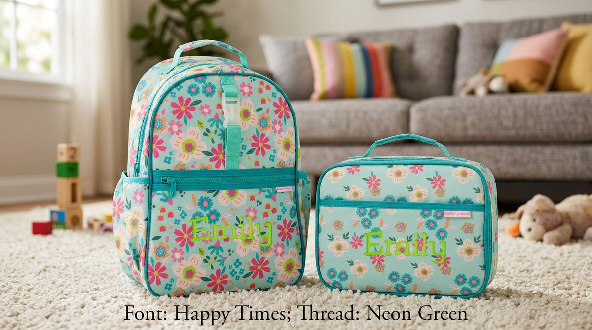Stephen Joseph All Over Print Backpack, Mint Flowers