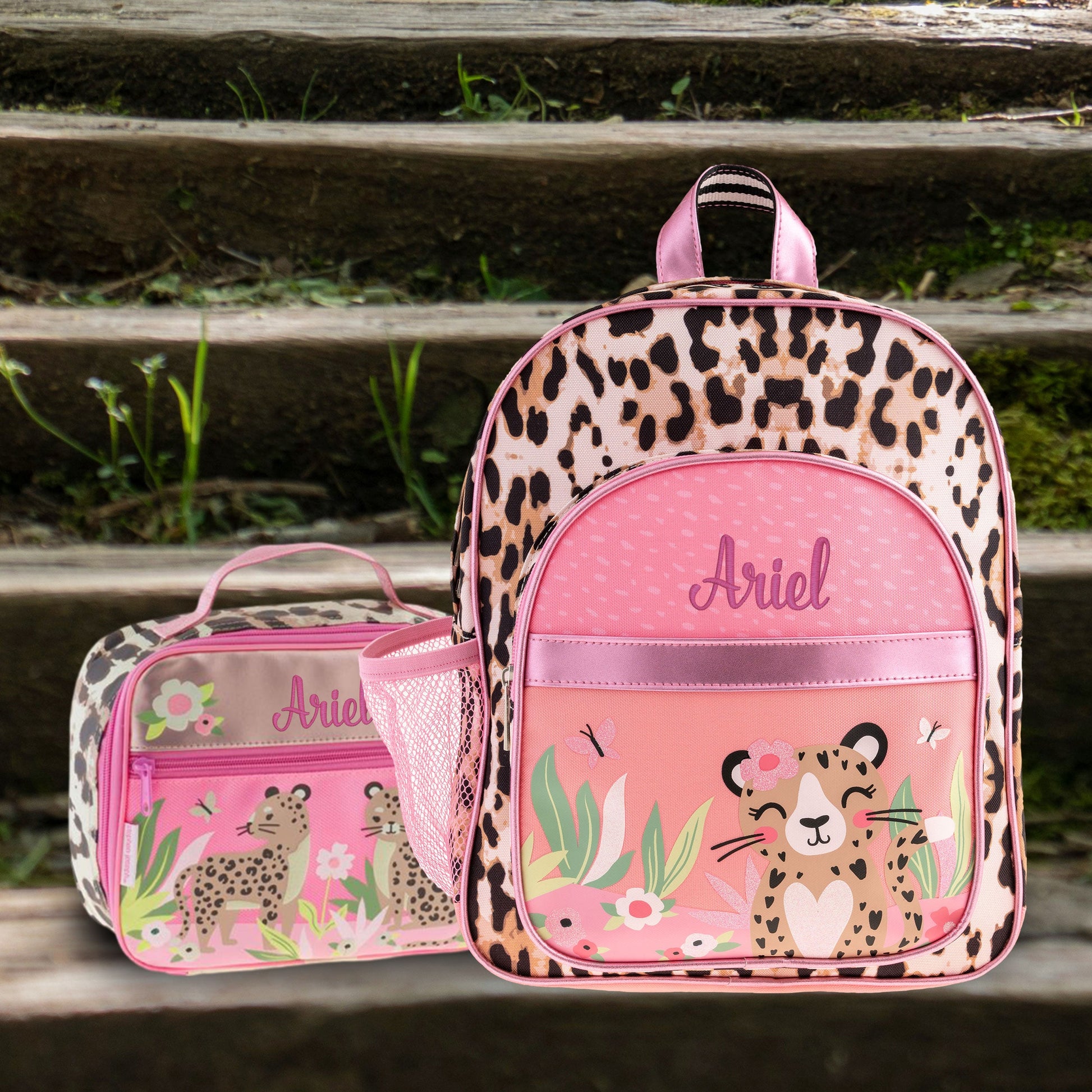 Personalized Leopard Cat classic backpack by Stephen Joseph, photo 2