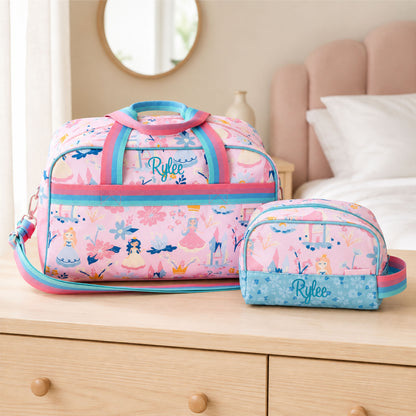 Personalized Stephen Joseph Princess Duffle Bag & Toiletry Bag Set