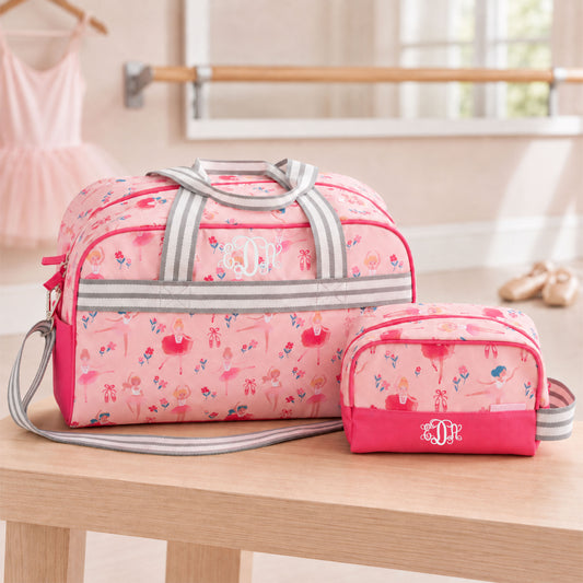Personalized Stephen Joseph Ballet Duffle Bag & Toiletry Bag Set