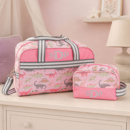 Personalized Stephen Joseph Dino Duffle Bag & Toiletry Bag Set