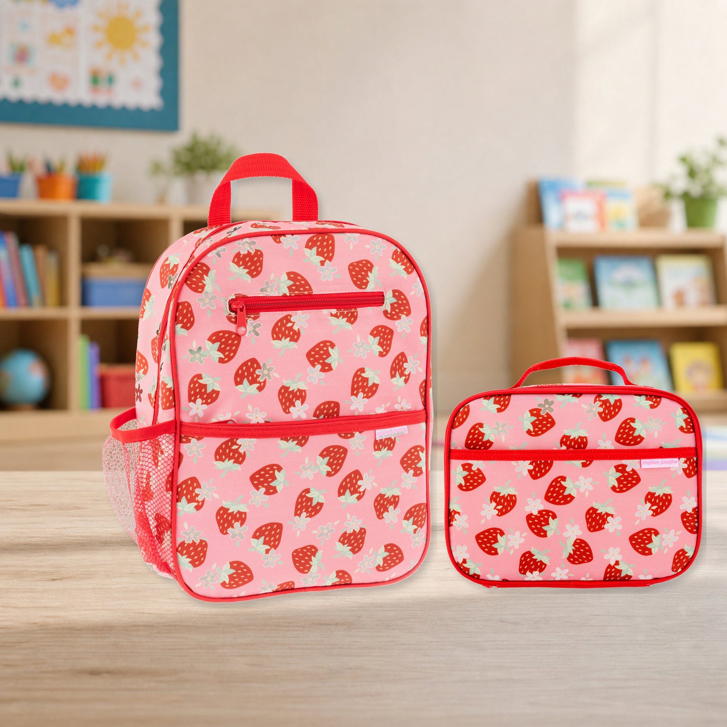 Personalized Strawberry Backpack Set, Stephen Joseph | NautiTown