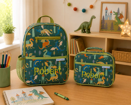 Personalized Stephen Joseph Dragon Junior Backpack & Lunchbox Set