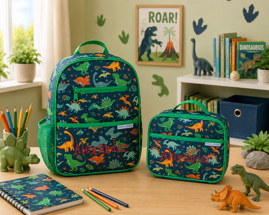 Personalized Stephen Joseph Dinosaur Backpack, Lunchbox & Pencil Pouch Set