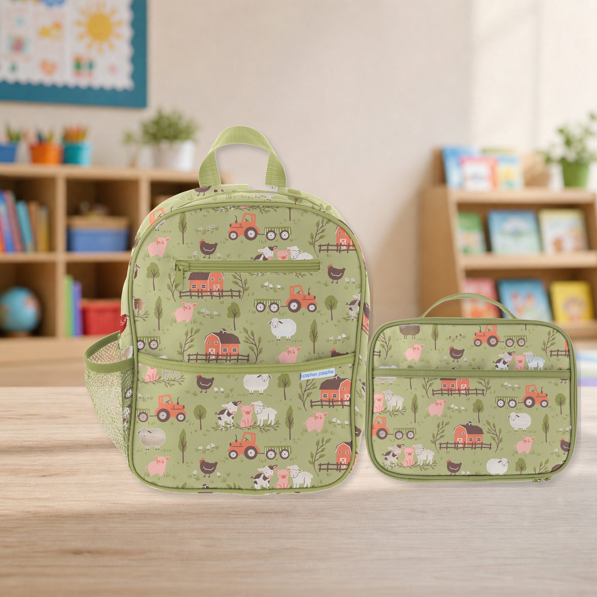 Personalized Farm Junior Backpack Set, Stephen Joseph | NautiTown