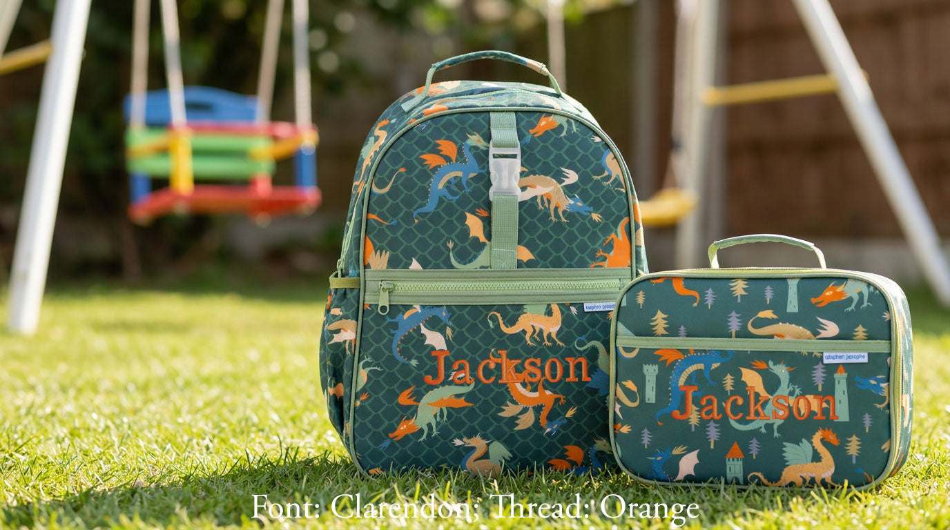 Personalized Stephen Joseph Dragon Backpack & Lunchbox Set
