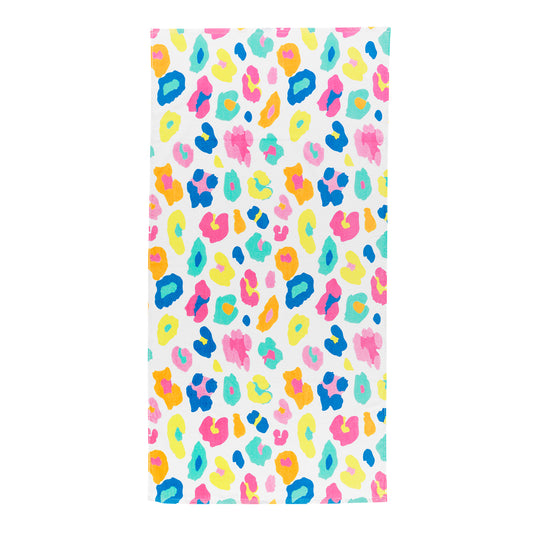 Cotton Velour Beach Towel in Fun Leopard Print