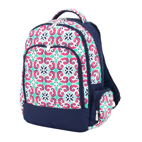 Childs Backpack in Mia Navy Tile