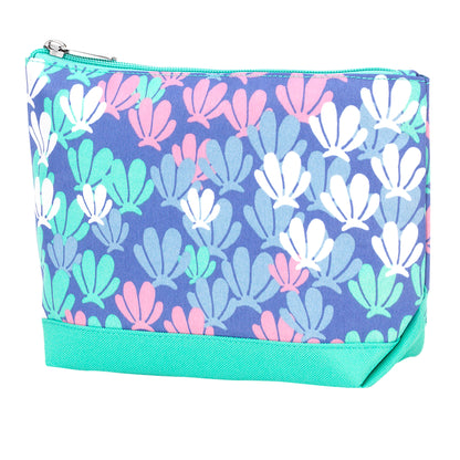 Mermaid-tail-print accessory pouch with mint base