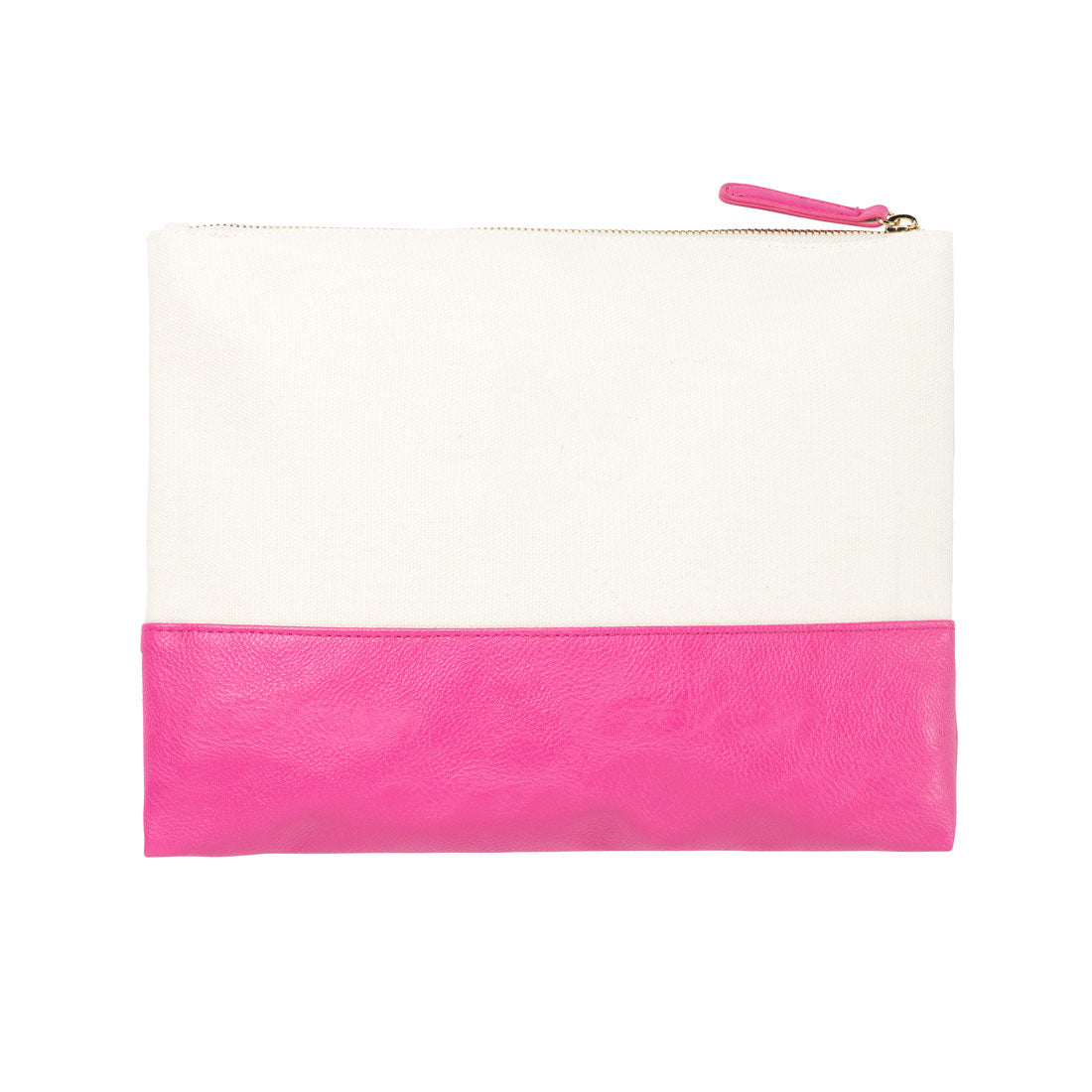 Canvas & Vegan Leather Zipper Pouches