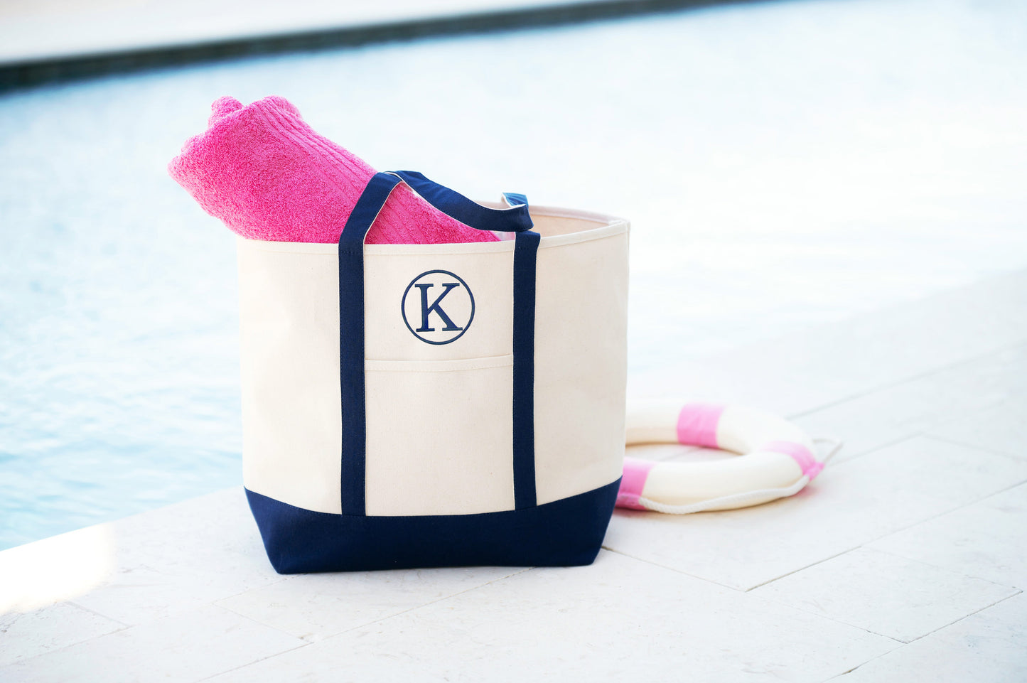 Everyday Canvas Tote Bag in Black, Mint, Hot Pink and Navy