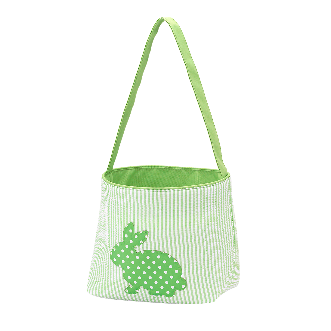 Seersucker Bunny Easter Basket, Blue, Pink, Green, or Purple