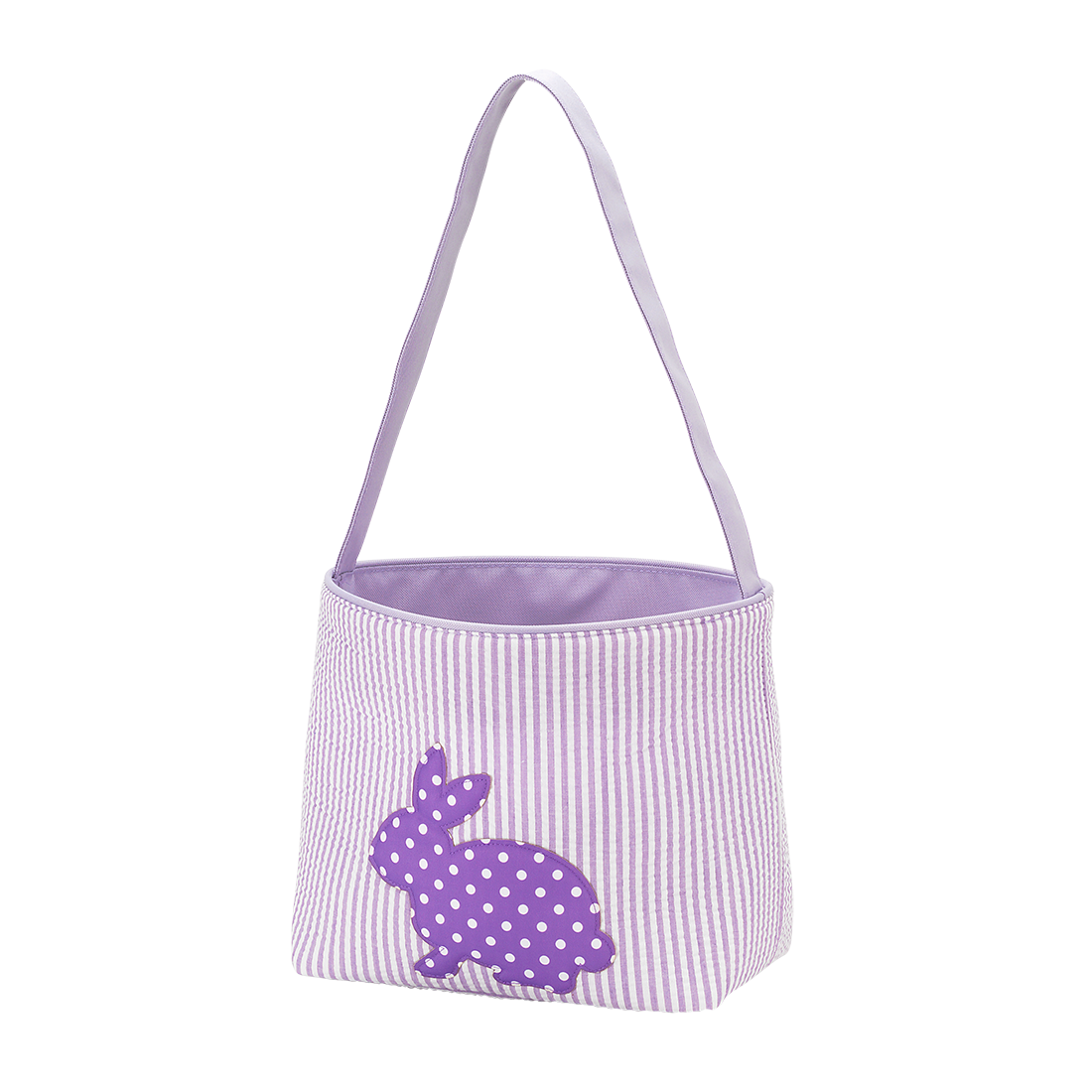 Seersucker Bunny Easter Basket, Blue, Pink, Green, or Purple