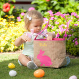 Burlap Easter Basket with Bunny