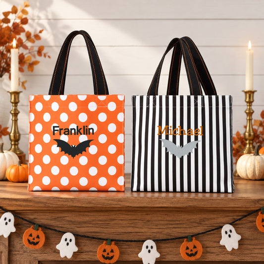 Personalized Halloween Trick-or-Treat Bag, Bat