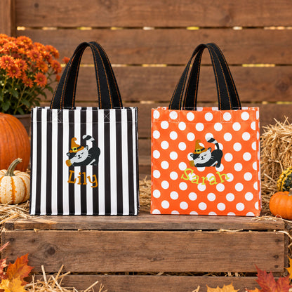 Personalized Kitten Witch Halloween Trick-or-Treat Bag